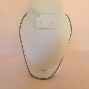 Vintage Silver Tone Round Snake Cobra Chain Necklace 25" Barrel Clasp Retro